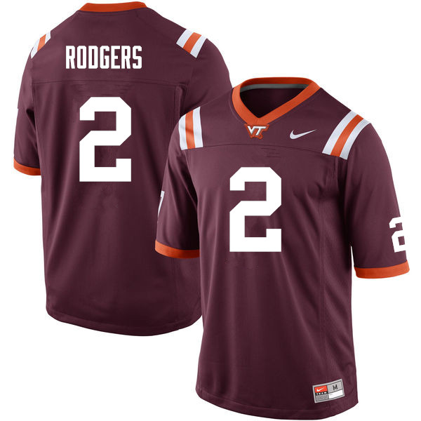 Men #2 Tyree Rodgers Virginia Tech Hokies College Football Jerseys Sale-Maroon